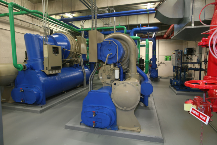 Chiller room for building